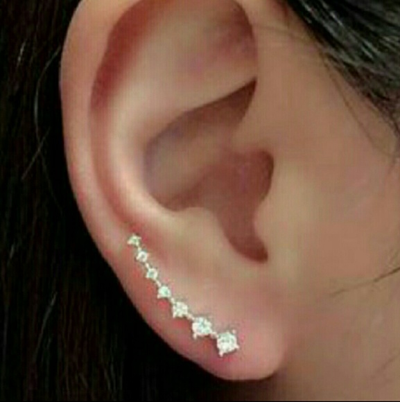 💥LAST ONE💥Gold Plated CZ Diamond Cuff Earrings - Picture 2 of 4